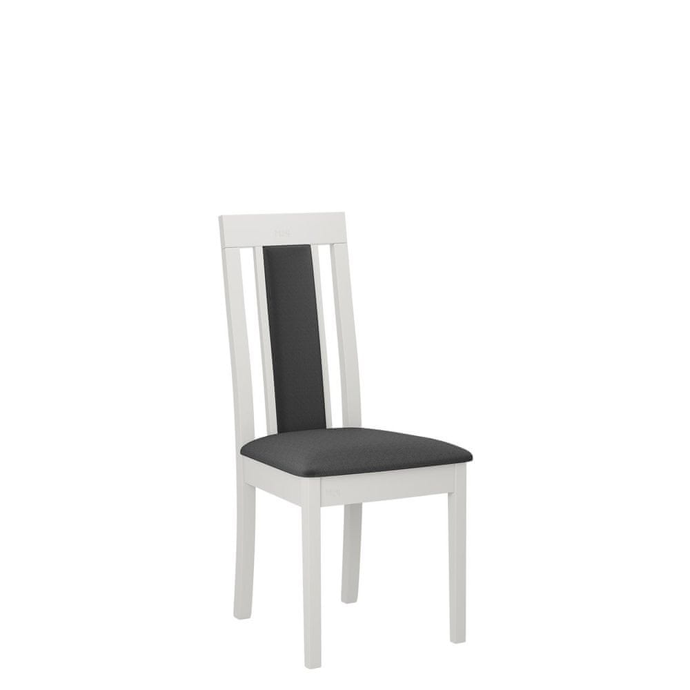 Veneti Kuchynská stolička s čalúneným sedákom ENELI 11 - biela / tmavá šedá